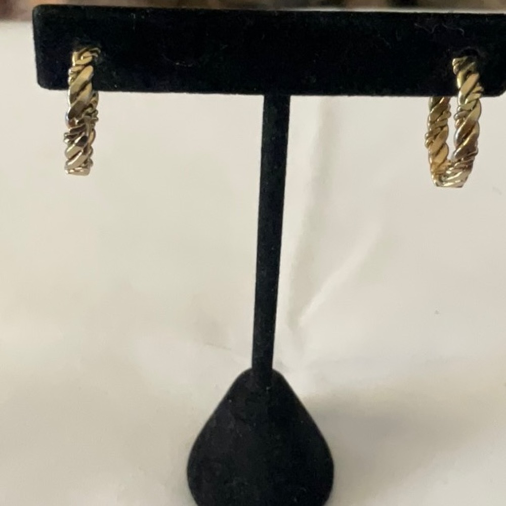 Braided Goldtone Hoop Earrings